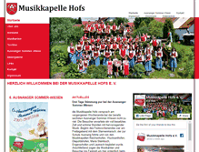 Tablet Screenshot of musikkapelle-hofs.de